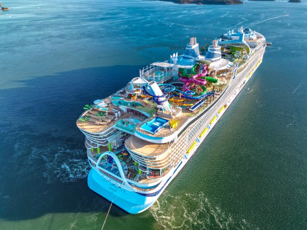 Royal Caribbean's Icon of the Seas completed its final sea trials in November as it nears completion at the Meyer Turku shipyards in Turku, Finland. (Courtesy/Royal Caribbean International)