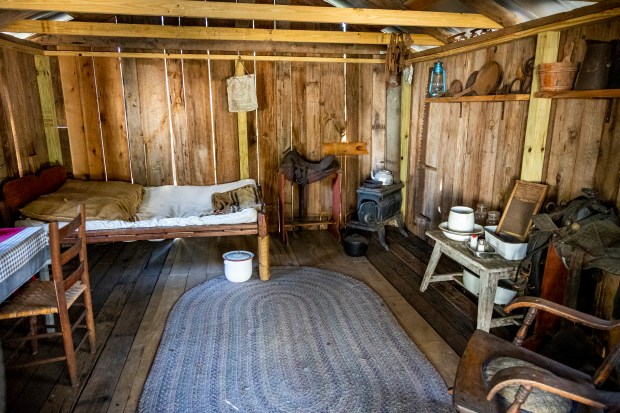 The relay cabin showcases a simpler but harder way of life during the 47th annual Fall Country Jamboree at the Barberville Pioneer Settlement in Volusia County on Nov. 5, 2023. (Patrick Connolly/Orlando Sentinel)