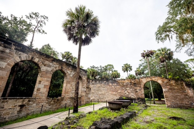 The Cruger-dePeyster Plantation Sugar Mill Ruins are one stop on a surprise road trip itinerary from Guess Where Trips on Friday, Aug. 18, 2023. (Patrick Connolly/Orlando Sentinel)