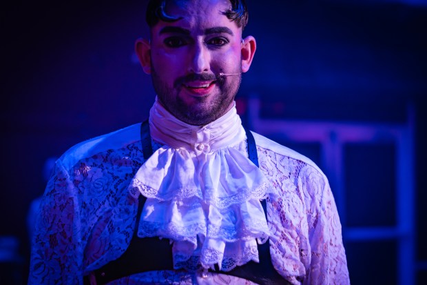 Blake Aburn wonders if there's more to humans than their blood in "Nosferatu" at the Renaissance Theatre in Orlando. (Courtesy Andrew Tolbert via Renaissance Theatre Co.)