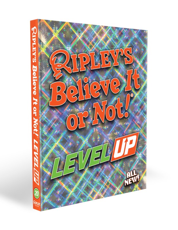 Cover of "Ripley's Believe It Or Not" annual with theme of Level Up, published in 2023.