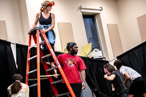 Theatre UCF students rehearse for "Metamorphoses," based on Ovid's ancient writings. (Courtesy McKenzie Lakey via Theatre UCF)