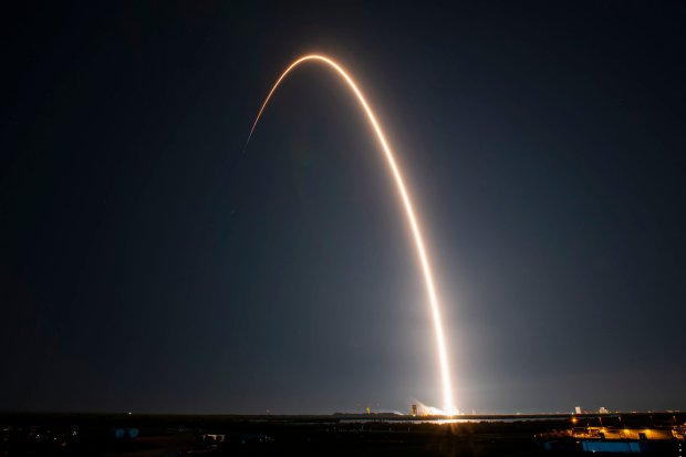 A SpaceX Falcon 9 rocket launches with 53 Starlink satellites from Cape Canaveral Space Force Station's Space Launch Complex 40 early Monday, June 12, 2023. (Handout, SpaceX)